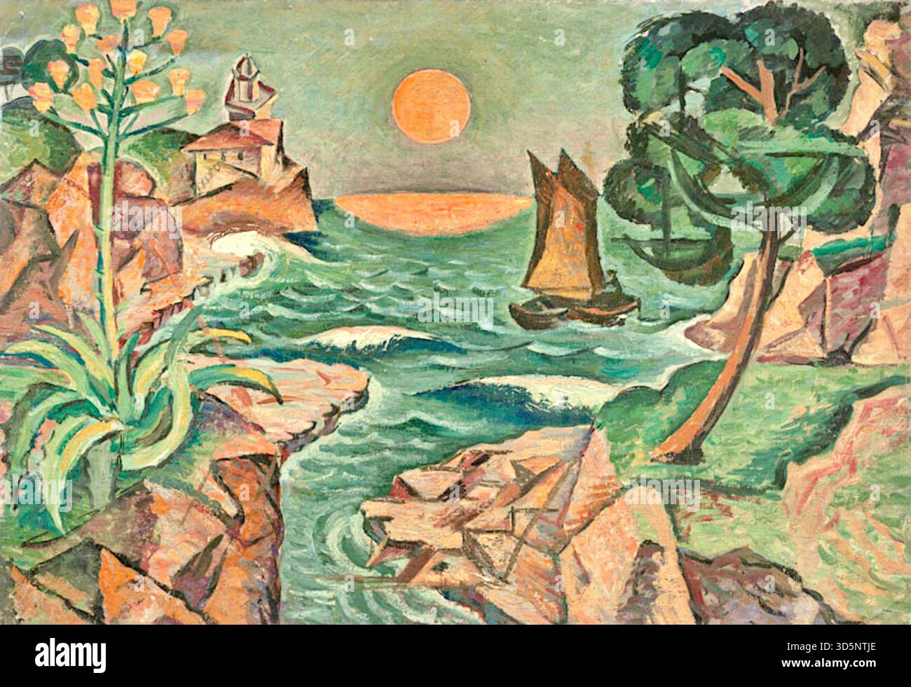 Cubist Sun Simplified landscape setting hi-res stock photography and images - Alamy