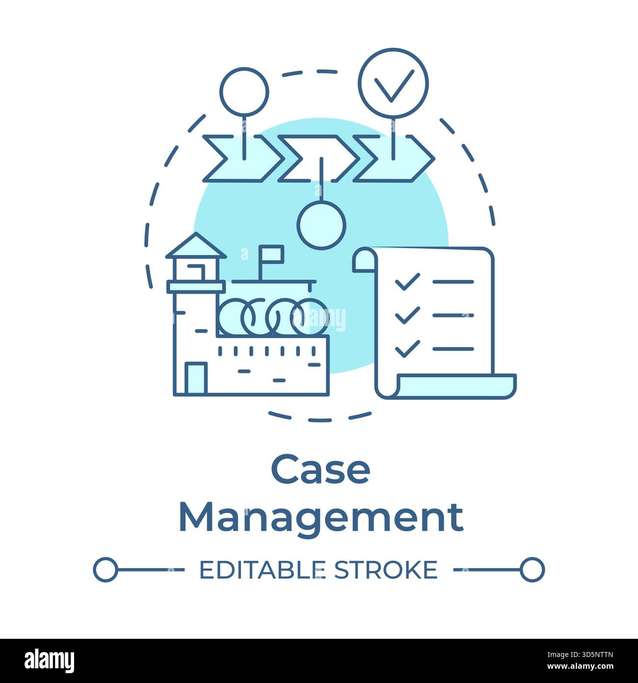 Case management soft blue concept icon Stock Vector