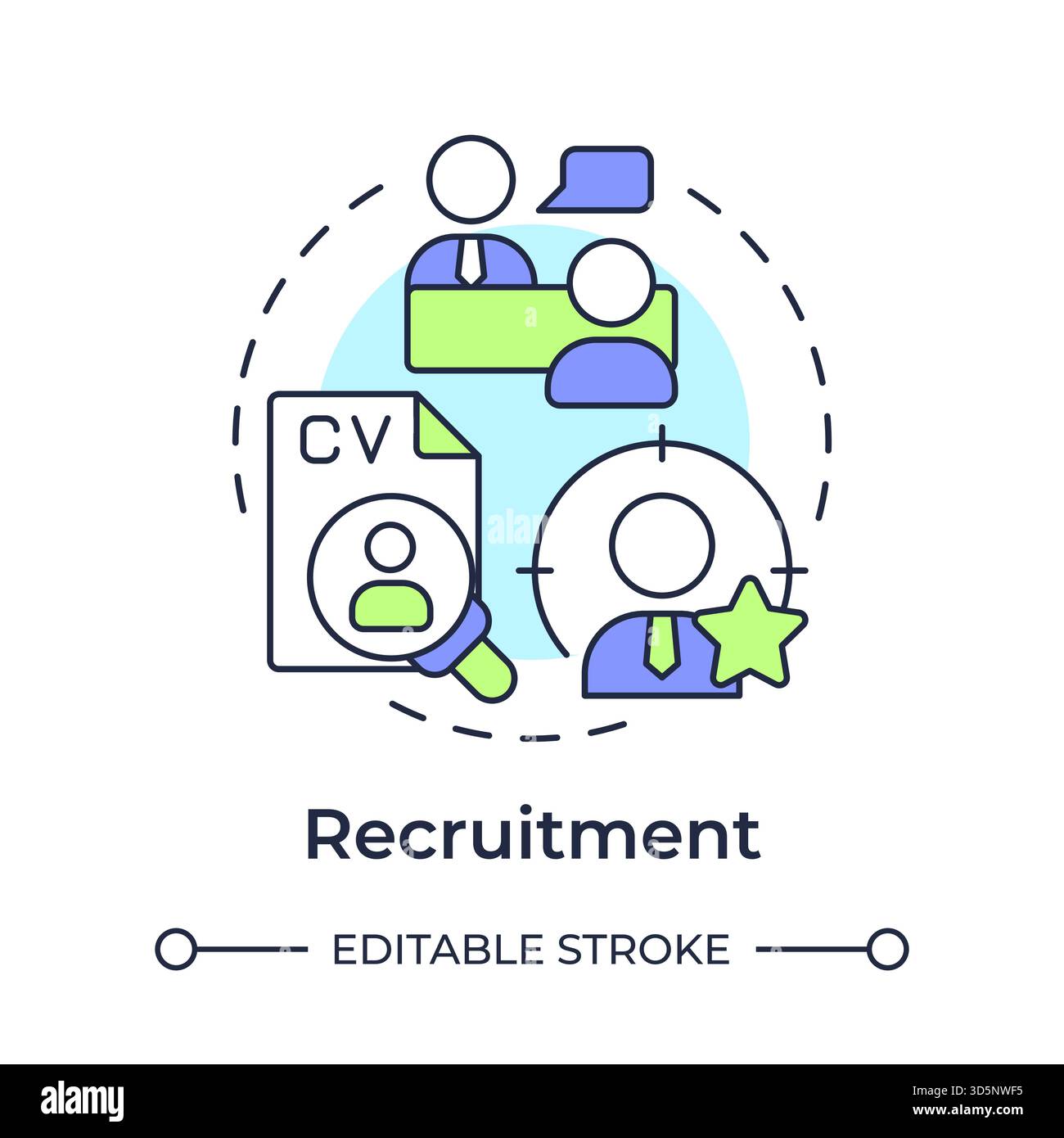 Recruitment multi color concept icon Stock Vector