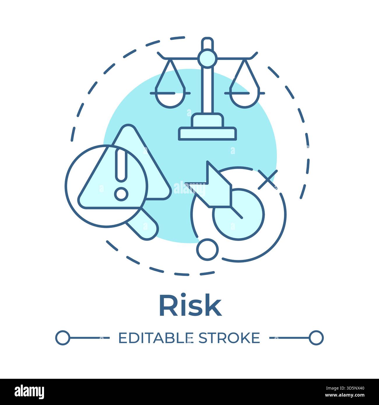 Risk soft blue concept icon Stock Vector
