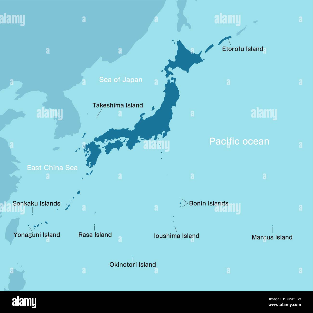 Detailed map of japan Stock Vector Images - Alamy