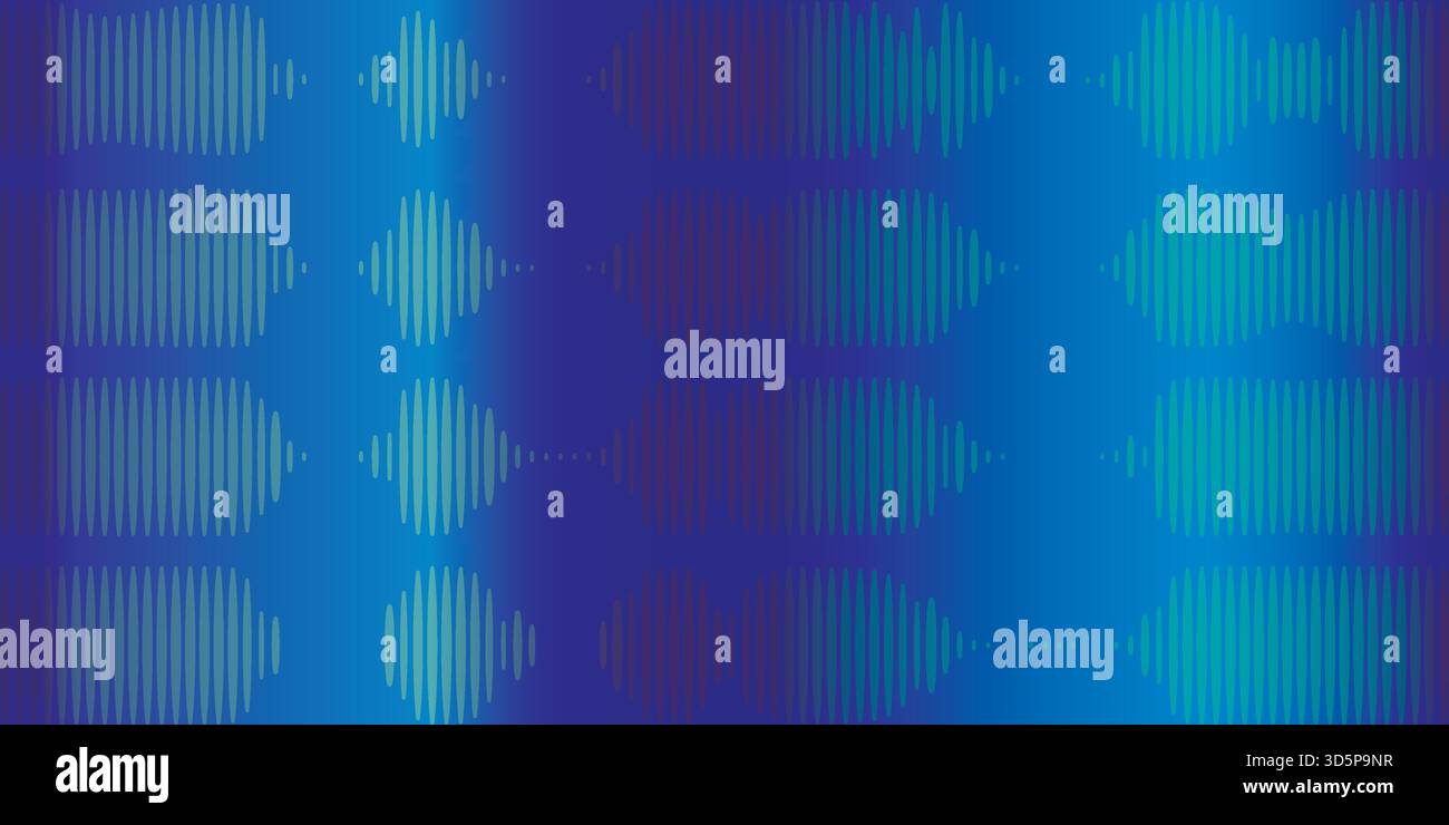 Blue background with dynamic ribbed pattern. Corrugated waves. Sound movement, flow. Abstract surface for  template, vector graphic Stock Vector