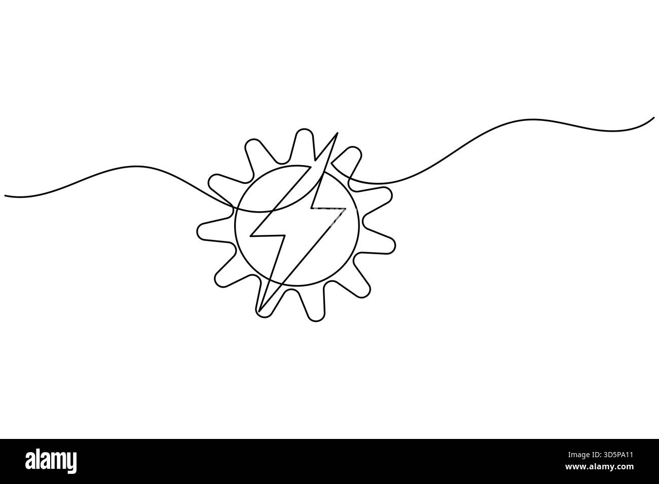 Lightning bolt single line drawing of energy bolt design symbol Stock ...