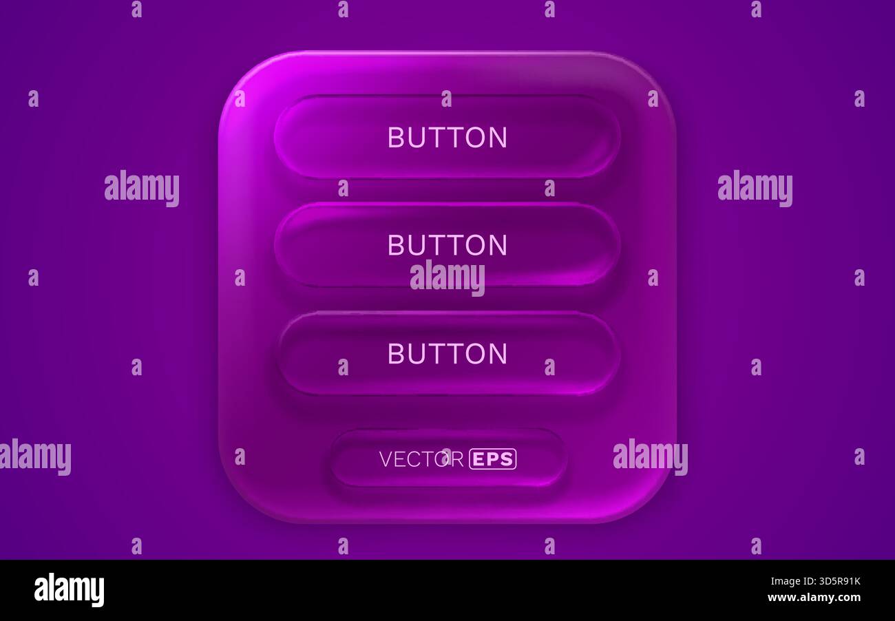 Stylish menu buttons on a vibrant purple background, showcasing a ...