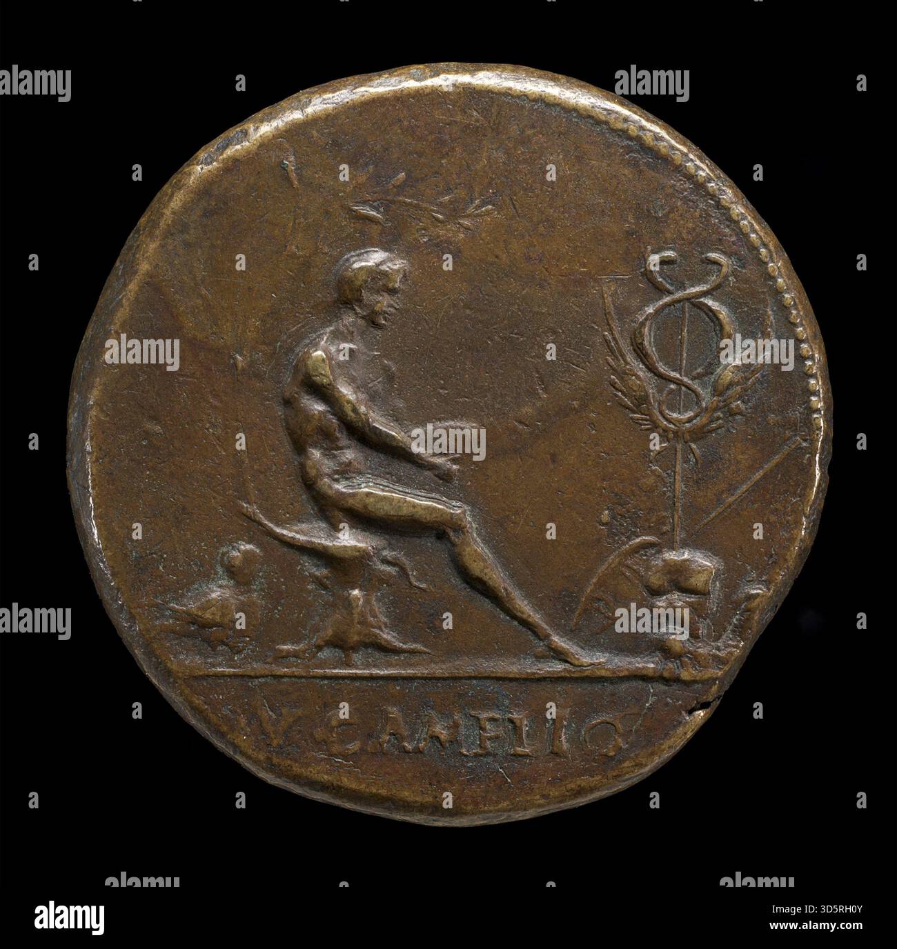 A depiction of a male figure with a winged caduceus, made by Vittore ...