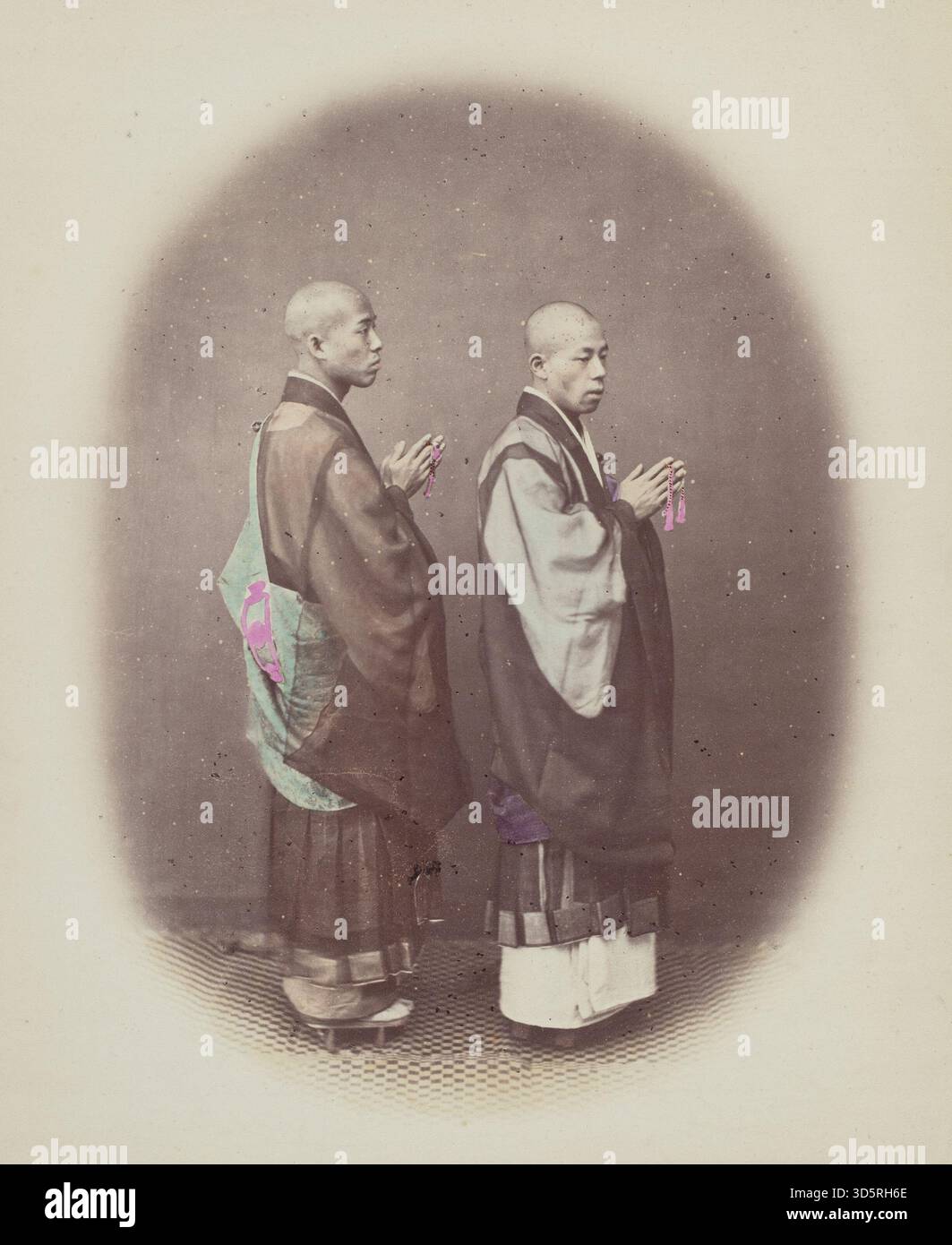 The 1868 photograph by Felice Beato titled 'Priest or Zen Shu' depicts ...