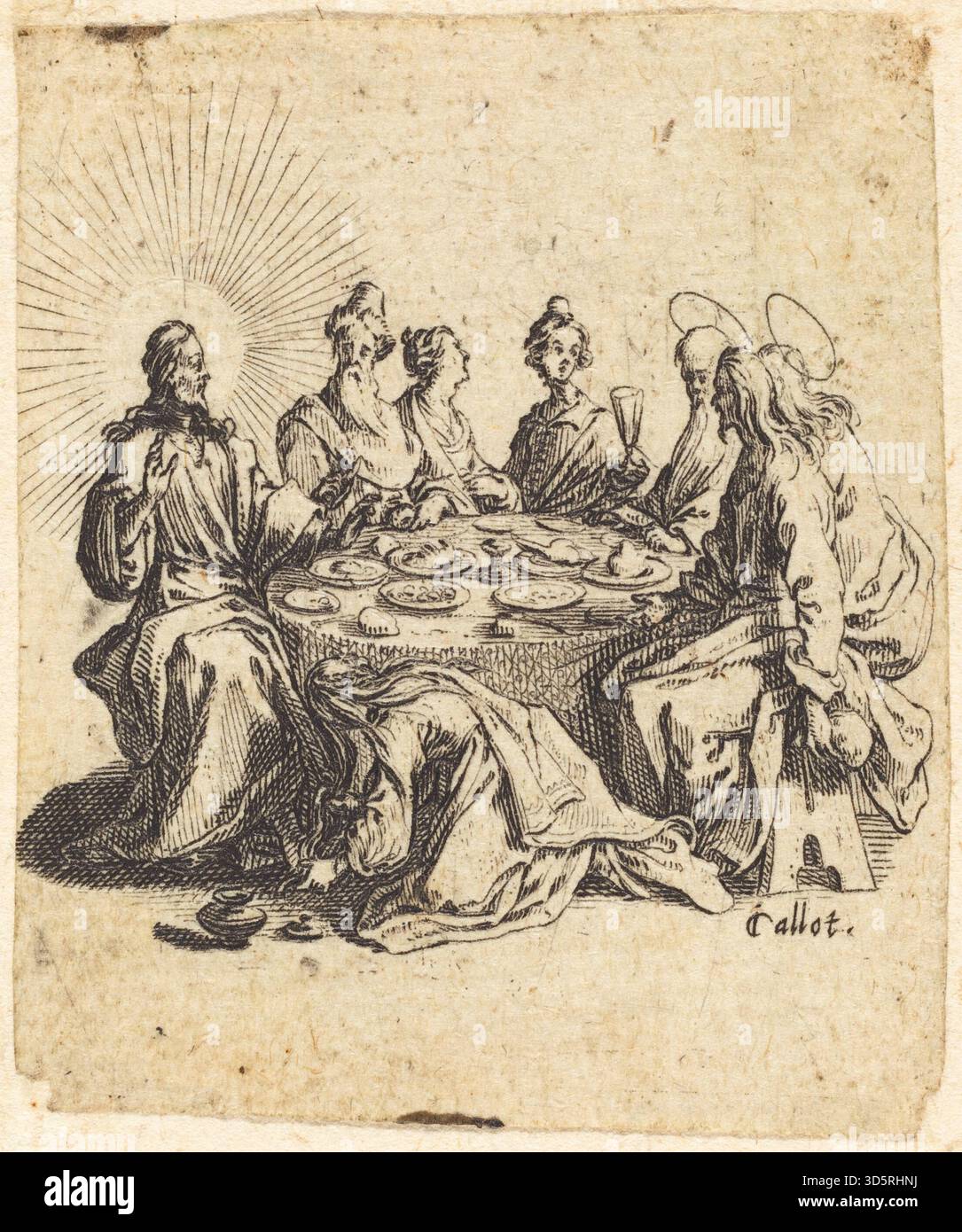 This etching by Jacques Callot, 1618, depicts the Pharisees at a ...