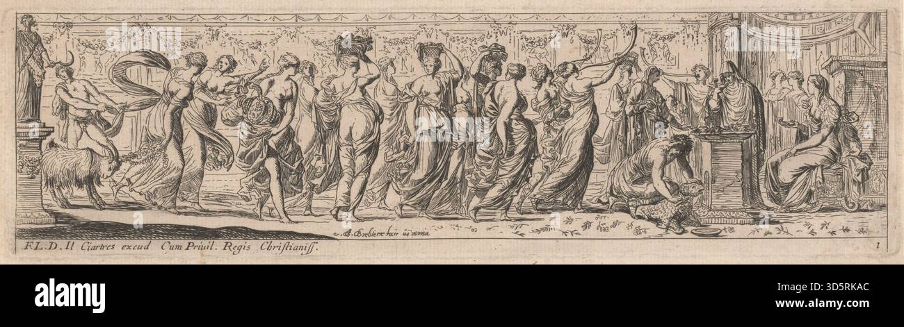 Sacrifice of a Ram (1626) by Pierre Brebiette shows a ritual scene with ...