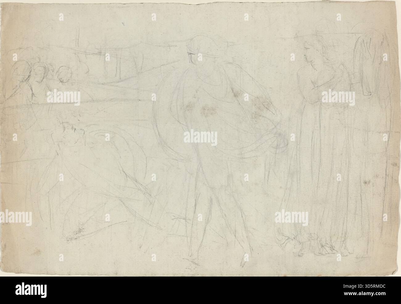 A sketch by William Blake from around 1780–1785 showing a swordsman ...