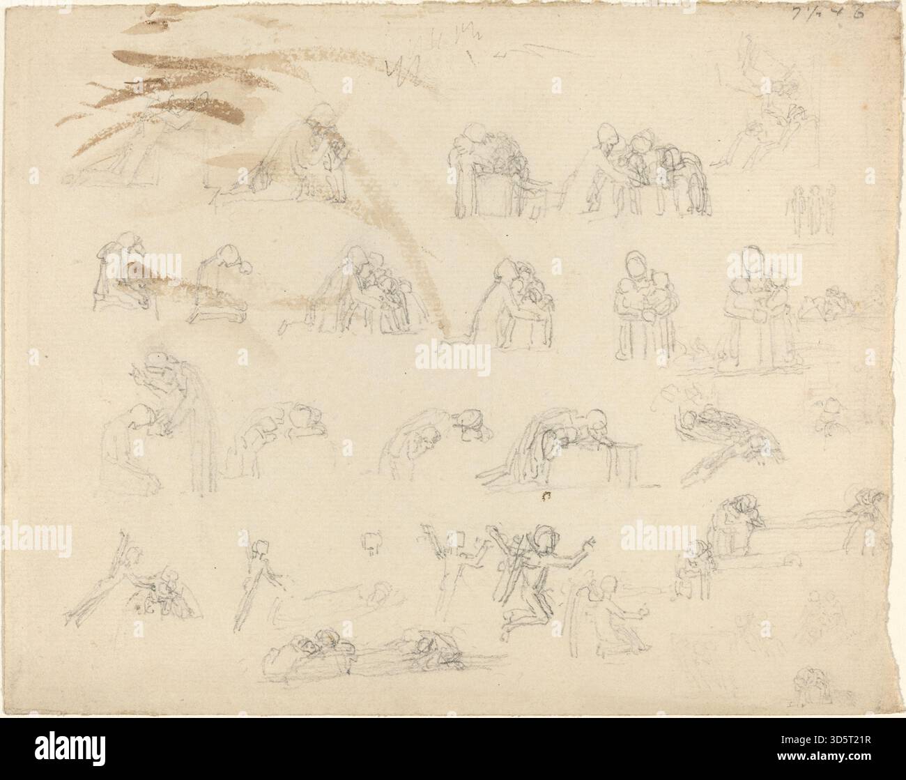 This sheet by John Flaxman presents multiple sketches of classical ...