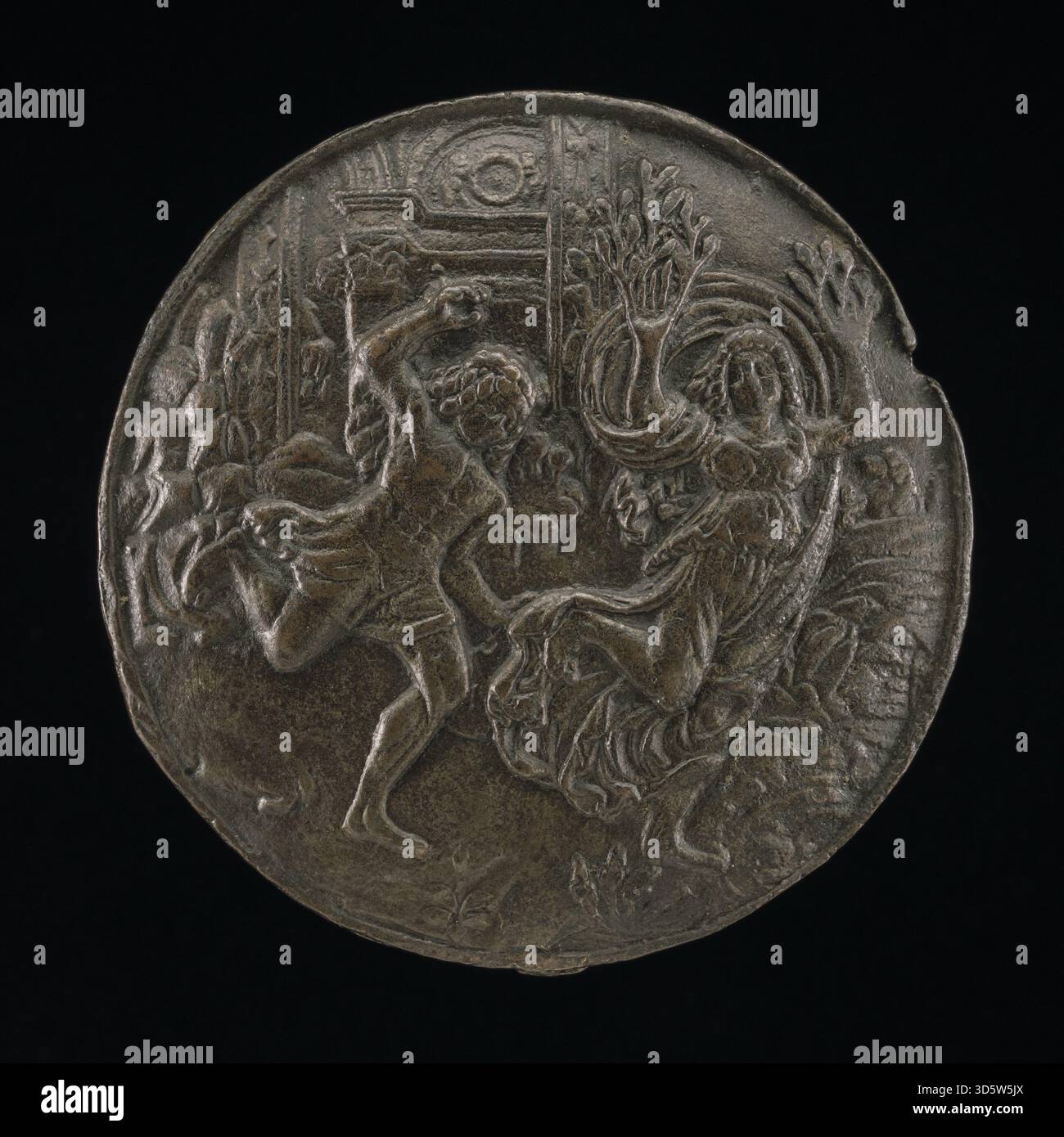 Engraving by the Master of the Orpheus Legend depicting Apollo reaching ...