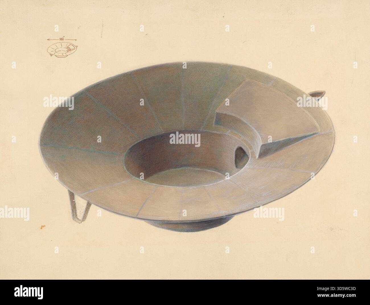 Tin bath tub designed by Gordon Saltar, circa 1937, showing a small ...