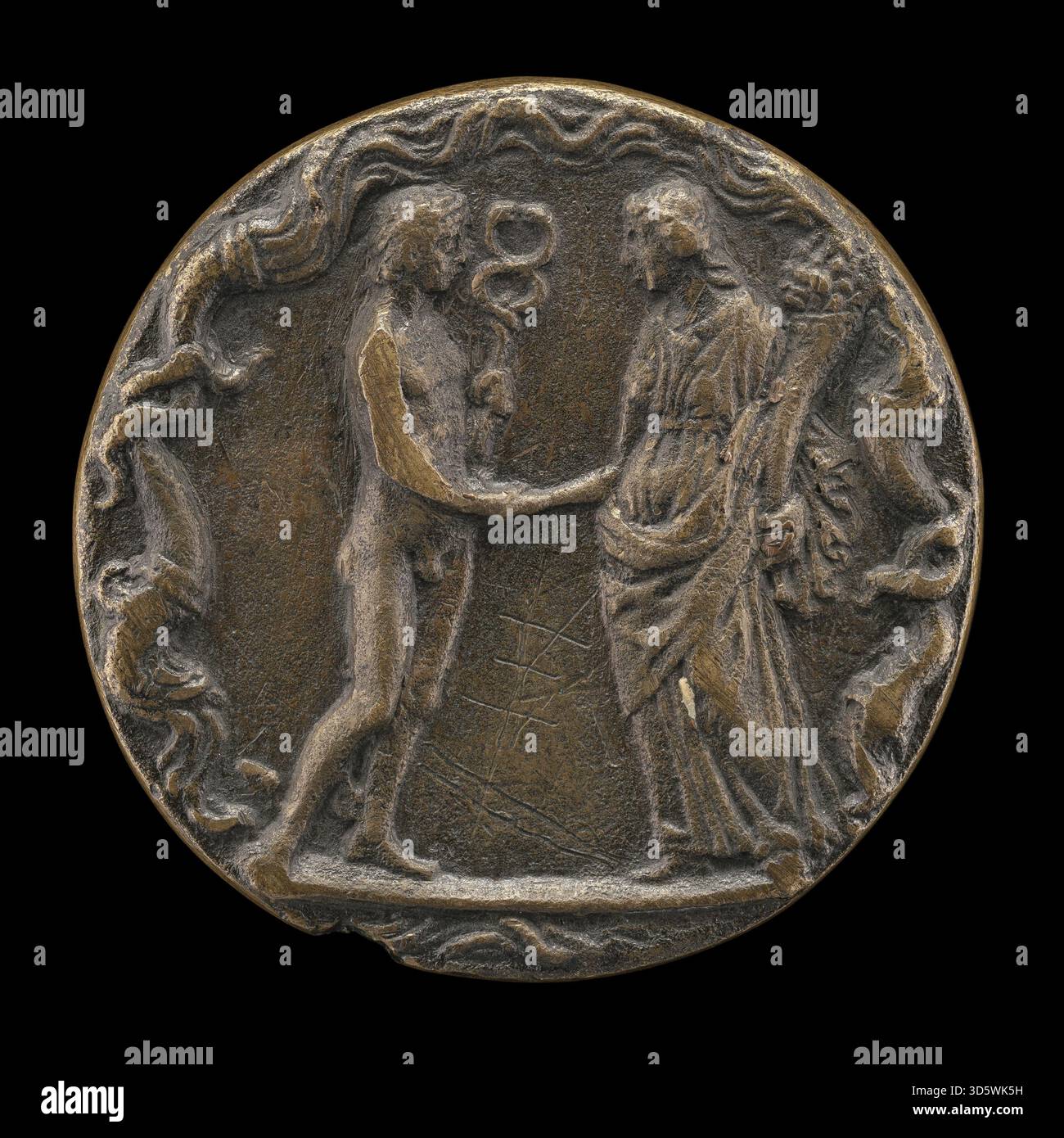 This is a reverse view of Mercury with a female figure, created by ...