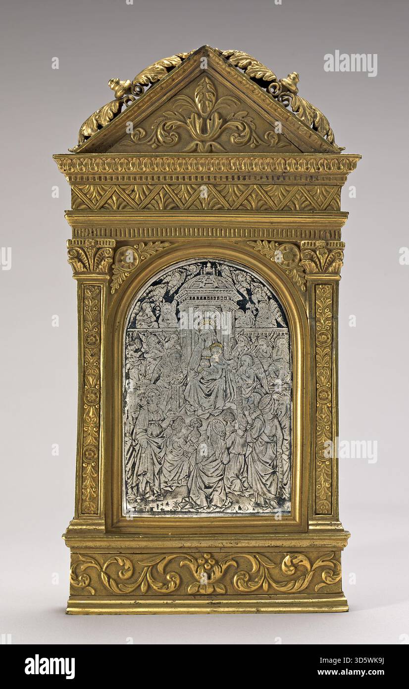 This 15th-century Italian Pax depicts the Virgin and Child enthroned ...