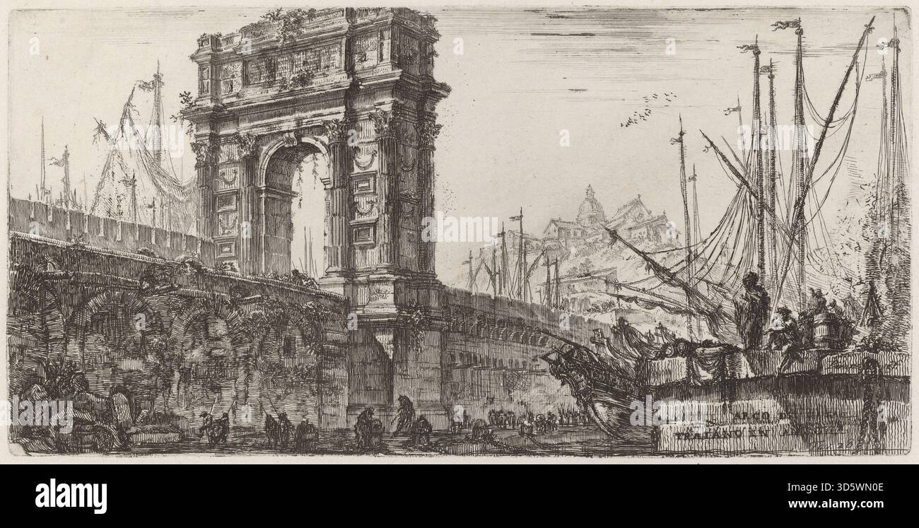 Relieving Ancon This 1748 etching by Giovanni Battista Piranesi depicts the Arco di ...