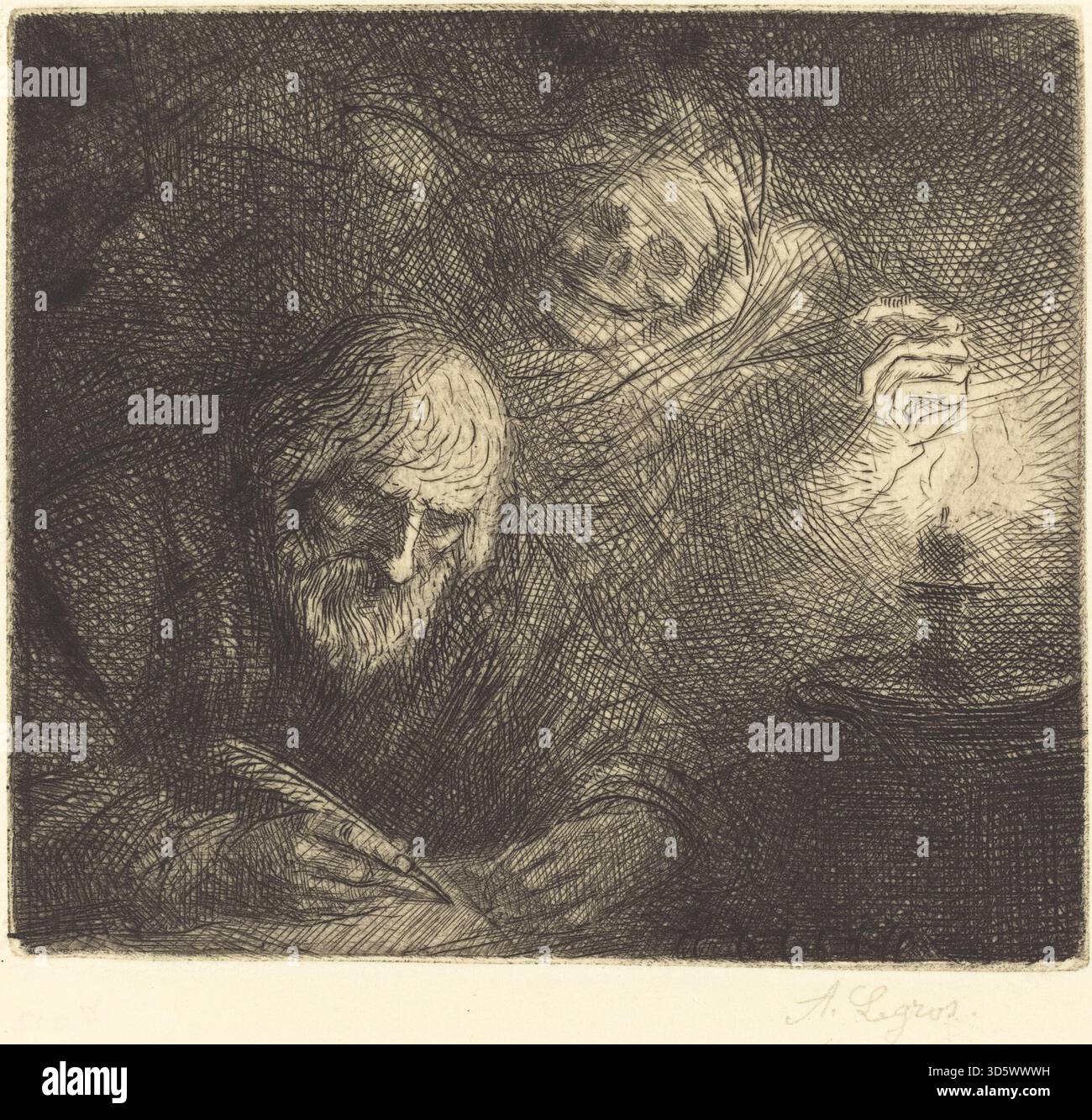 This painting by Alphonse Legros depicts the allegorical scene of death ...