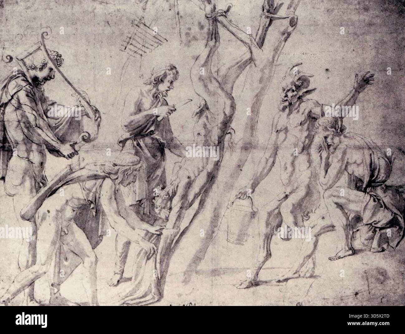 GIULIO ROMANO (b. ca. 1499, Roma, d. 1546, Mantova) Flaying of Marsyas ...