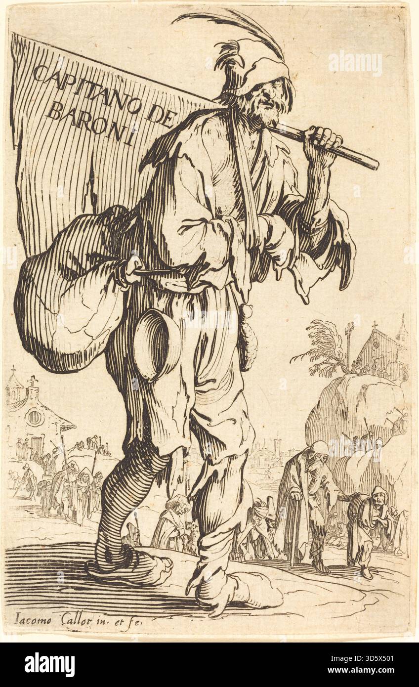 This 1622 work by Jacques Callot depicts the Captain of the Barons ...