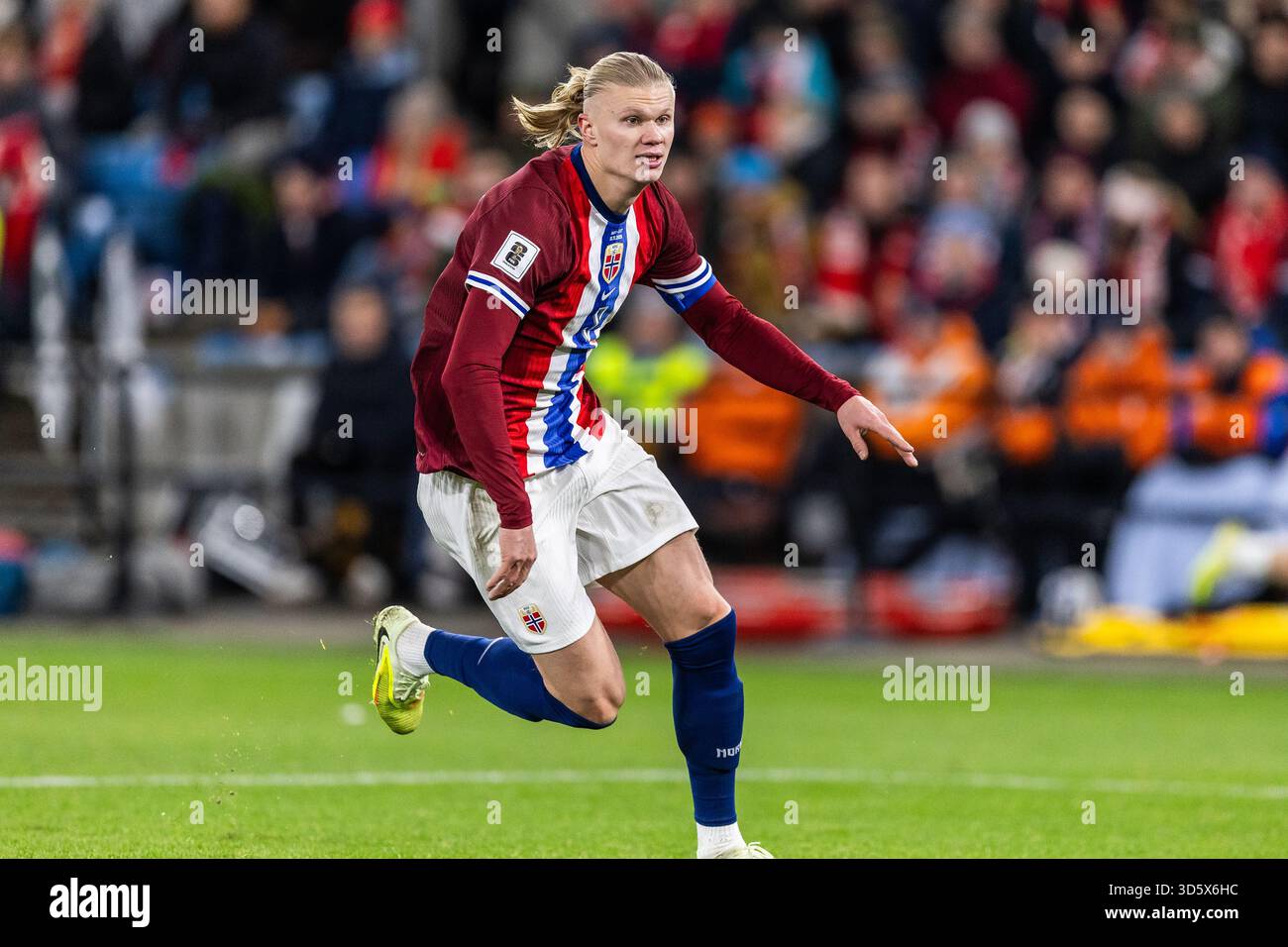 Erling Haaland playing at Norway v Estonia in Oslo, Norway on 13