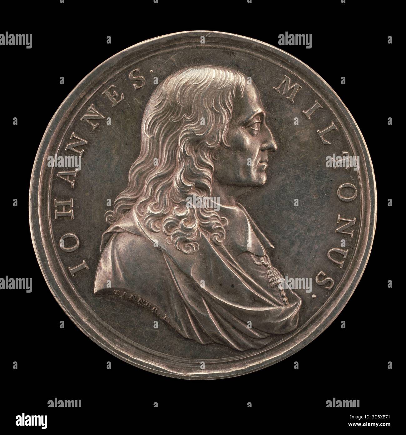 This object by John Sigismund Tanner, dated 1737, depicts John Milton ...