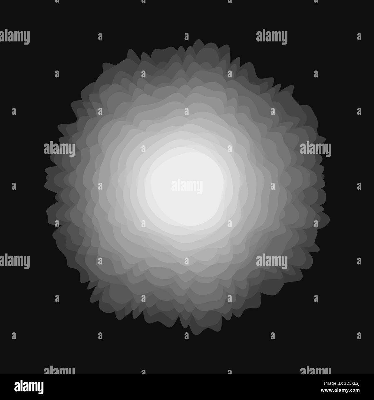 Stack of rounded shapes. Abstract organic form. Monochrome vector ...