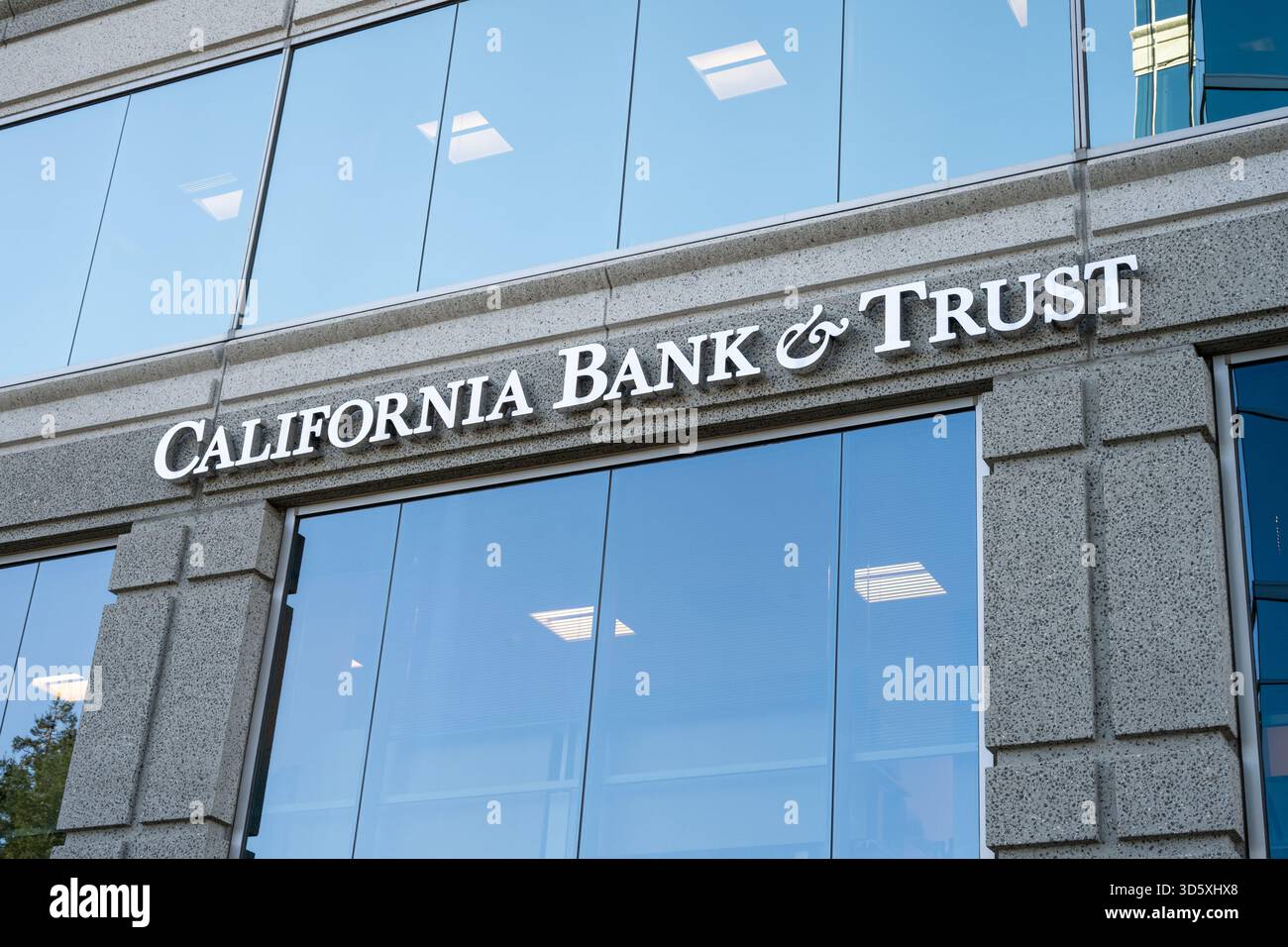 Signage on facade of office of California Bank and Trust in Walnut ...