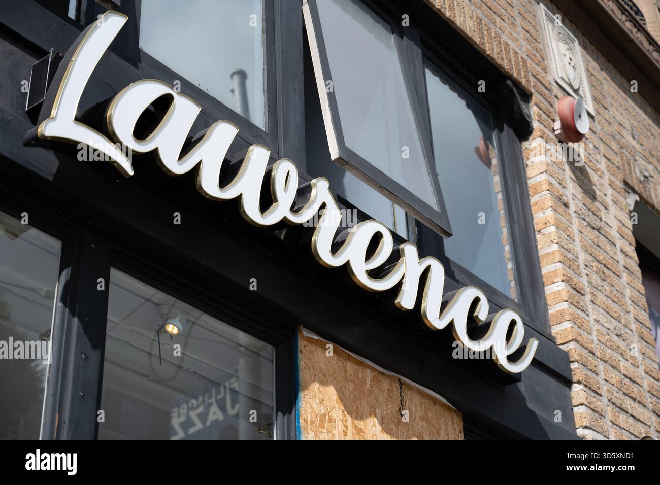 Lawrence Sign Close-up of