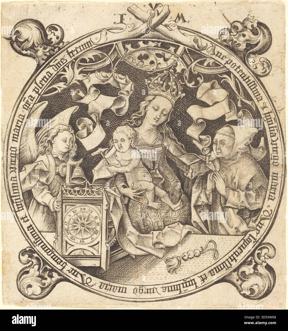 Israhel van Meckenem's engraving c.1490 depicts the Madonna holding a ...
