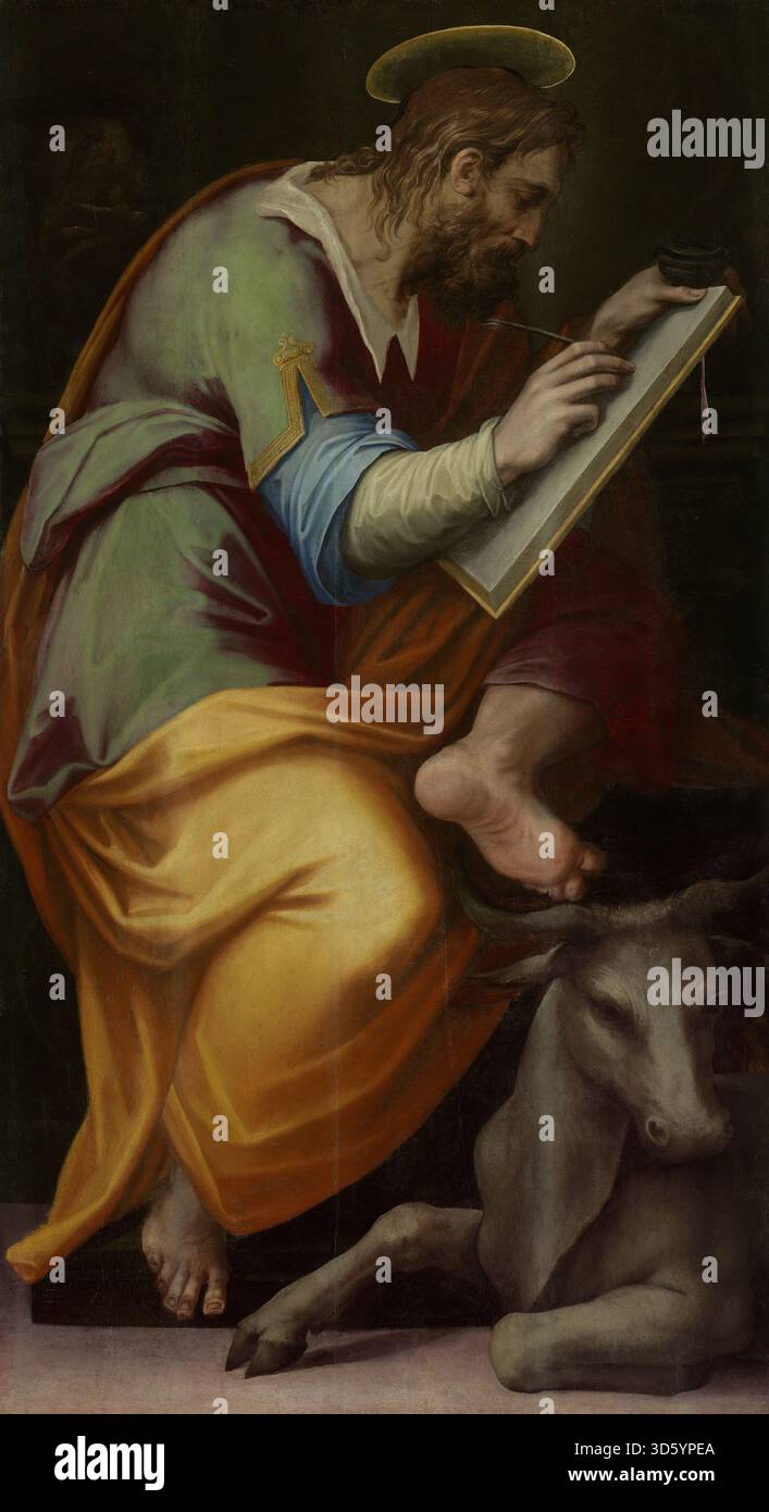Saint Luke, painted 1570–1571 by Giorgio Vasari, depicts the evangelist ...