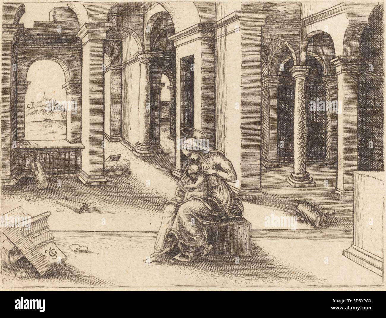 A religious painting by Jean de Gourmont I depicting the Virgin Mary ...