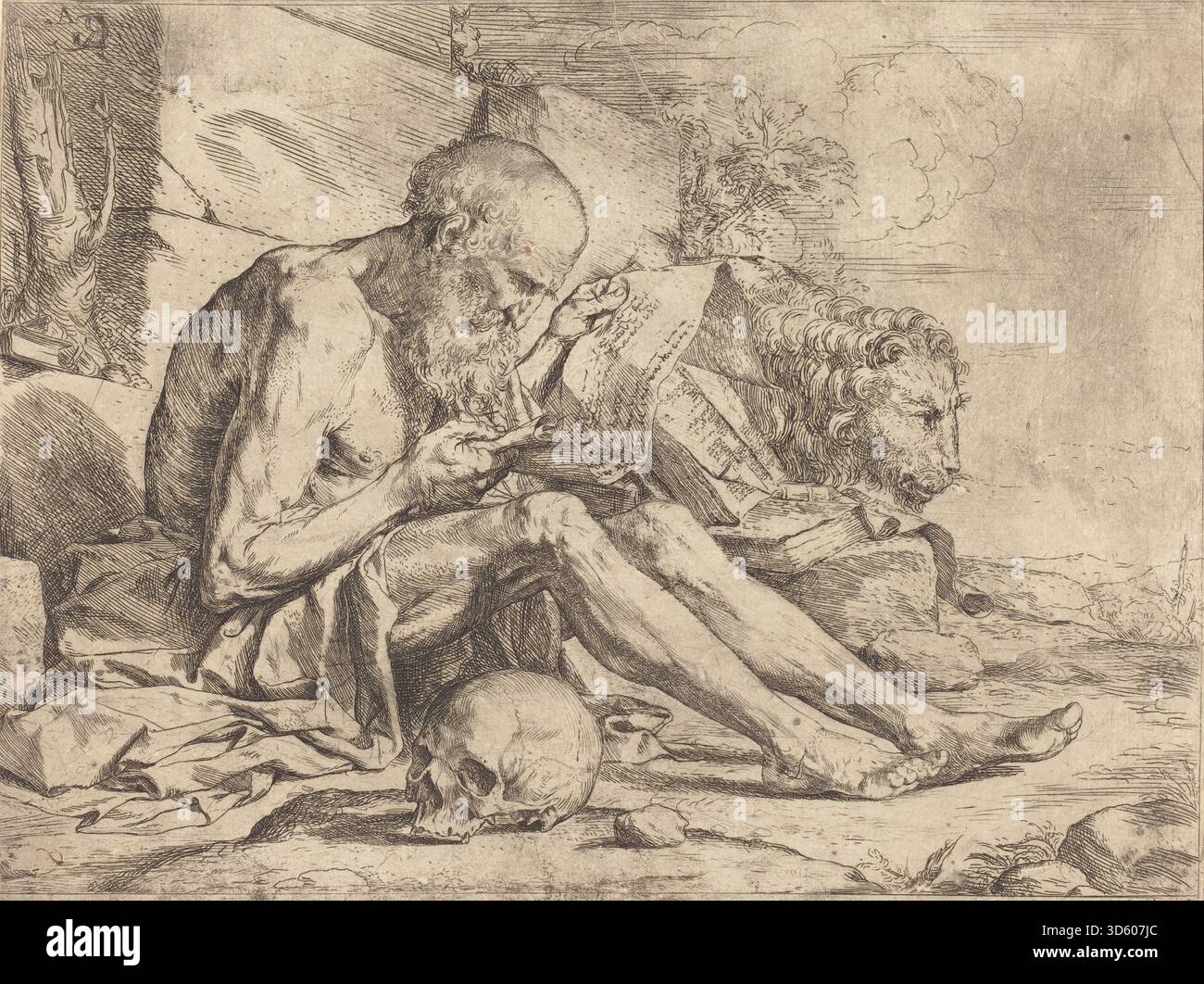 1624 oil painting by Jusepe de Ribera showing Saint Jerome reading ...