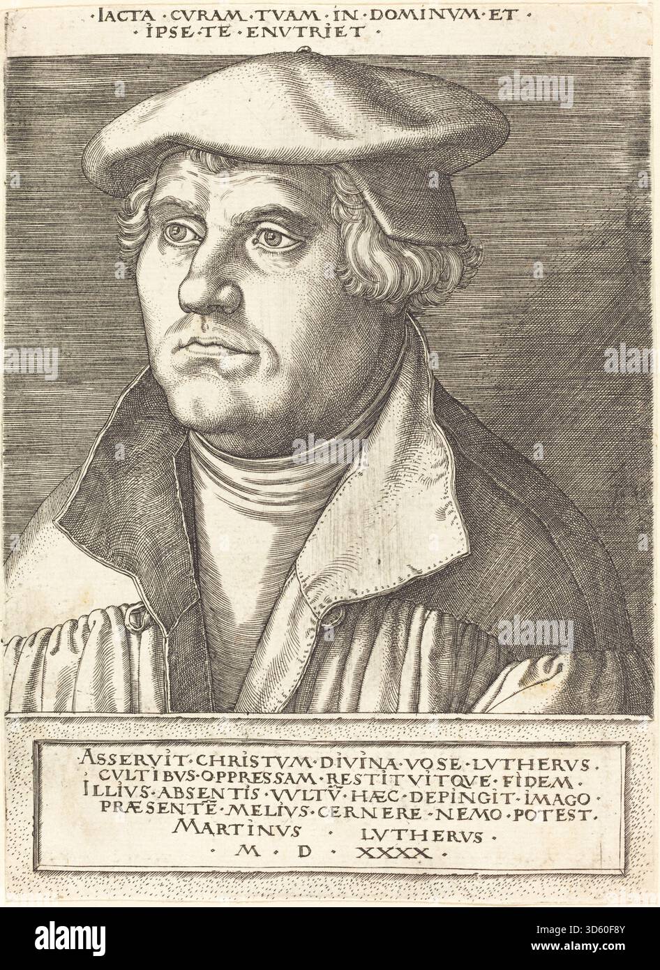 Heinrich Aldegrever's engraving depicts Martin Luther, highlighting ...