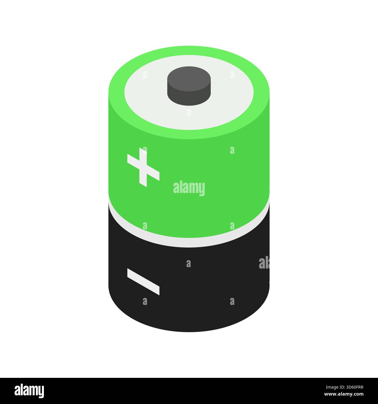 Isometric battery illustrated in vector Stock Vector