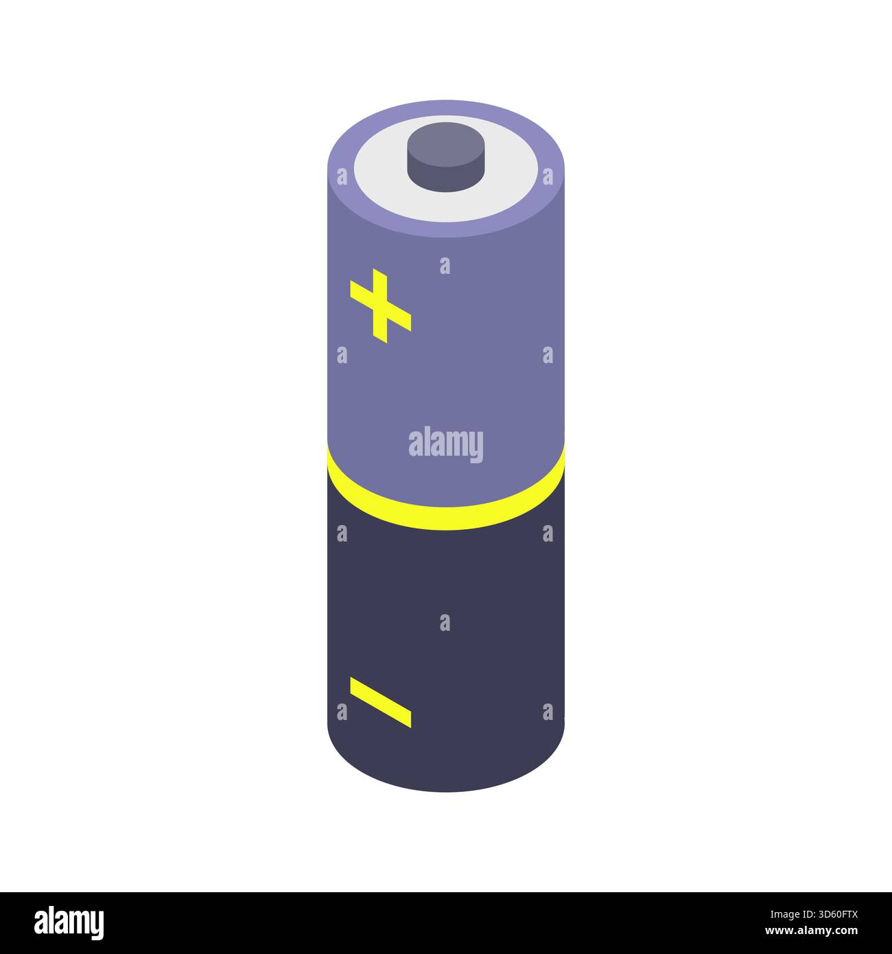 Isometric battery illustrated in vector Stock Vector