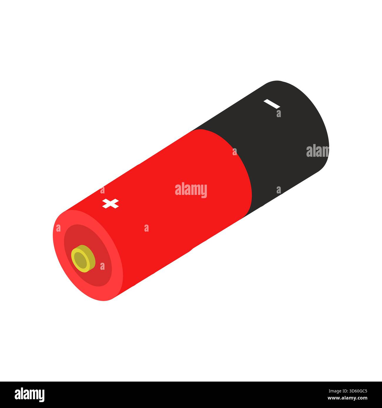 Isometric battery illustrated in vector Stock Vector