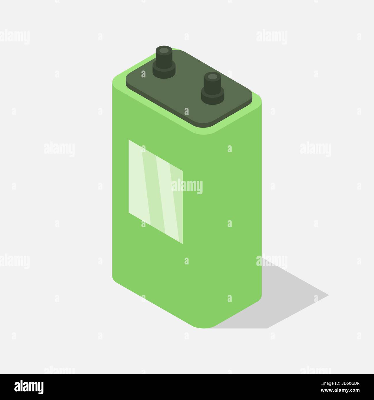 Isometric battery illustrated in vector Stock Vector
