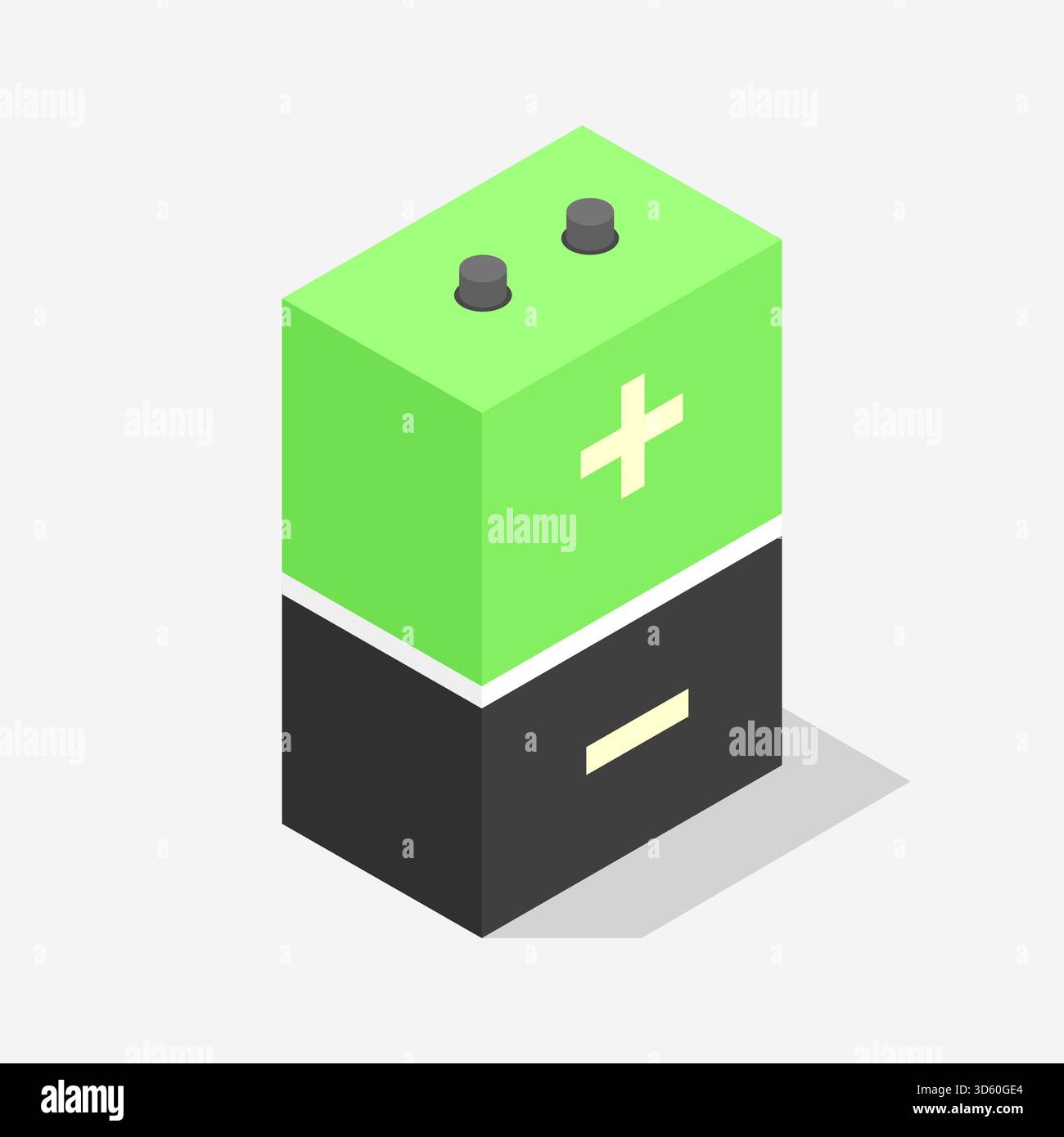 Isometric battery illustrated in vector Stock Vector
