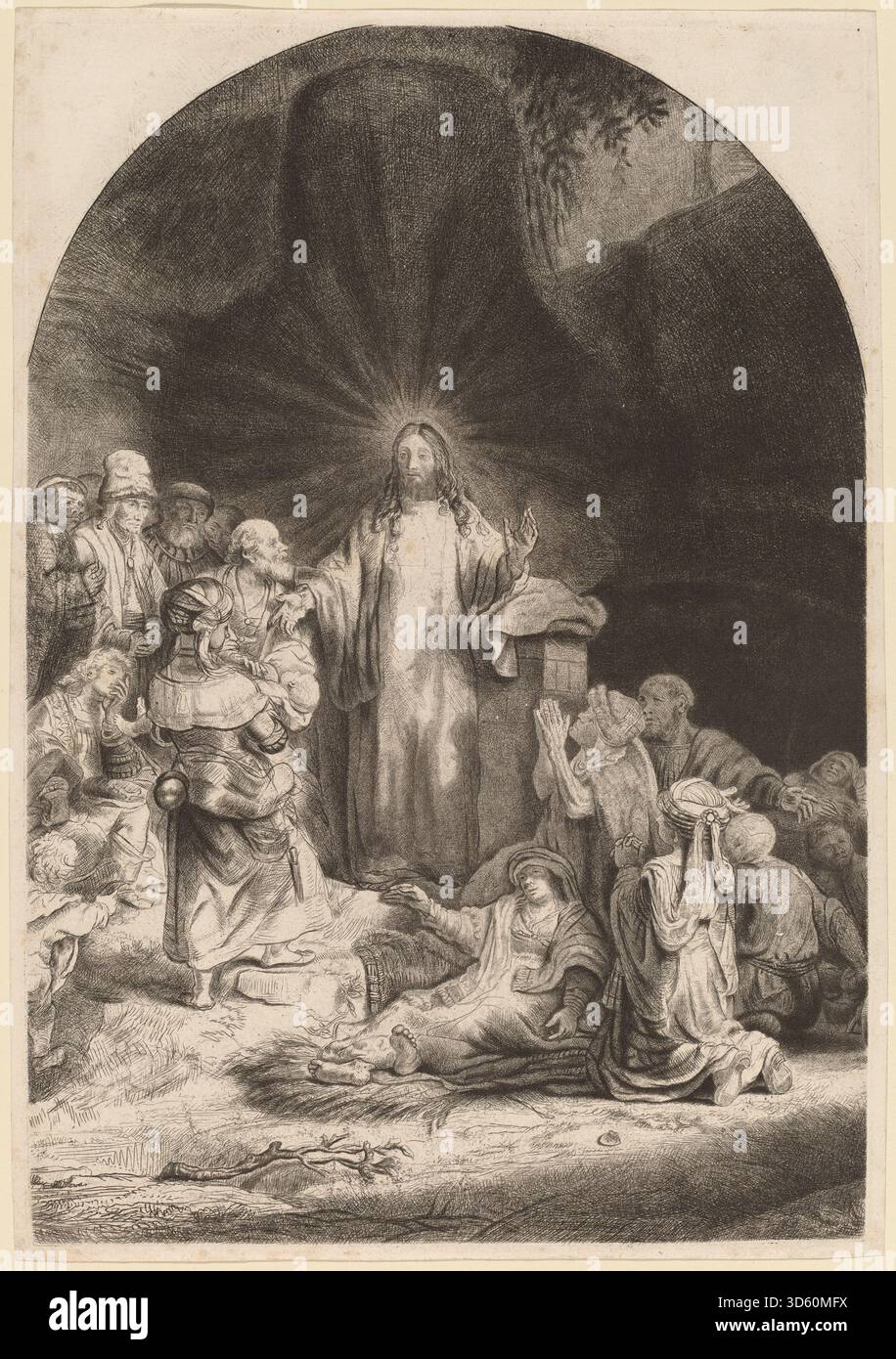 Preaching Shadow This etching depicts Christ preaching to a crowd and performing acts of ...