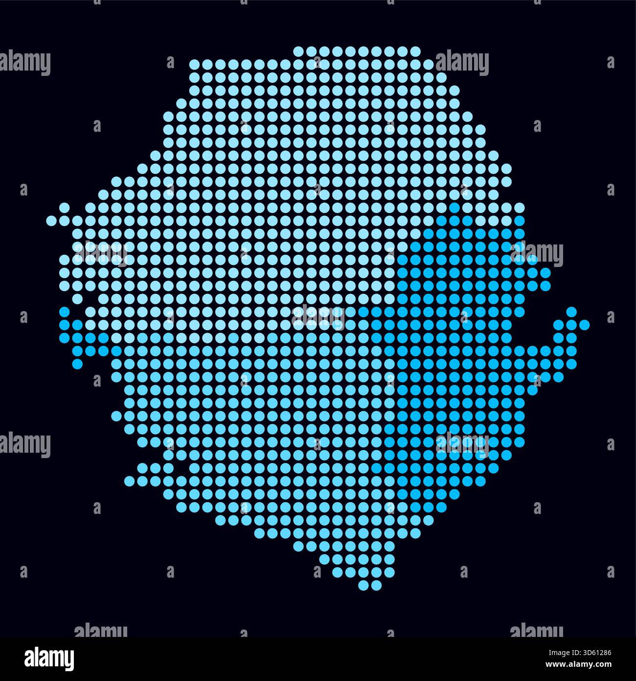 Sierra Leone dotted map. Digital style map of the country on a dark ...