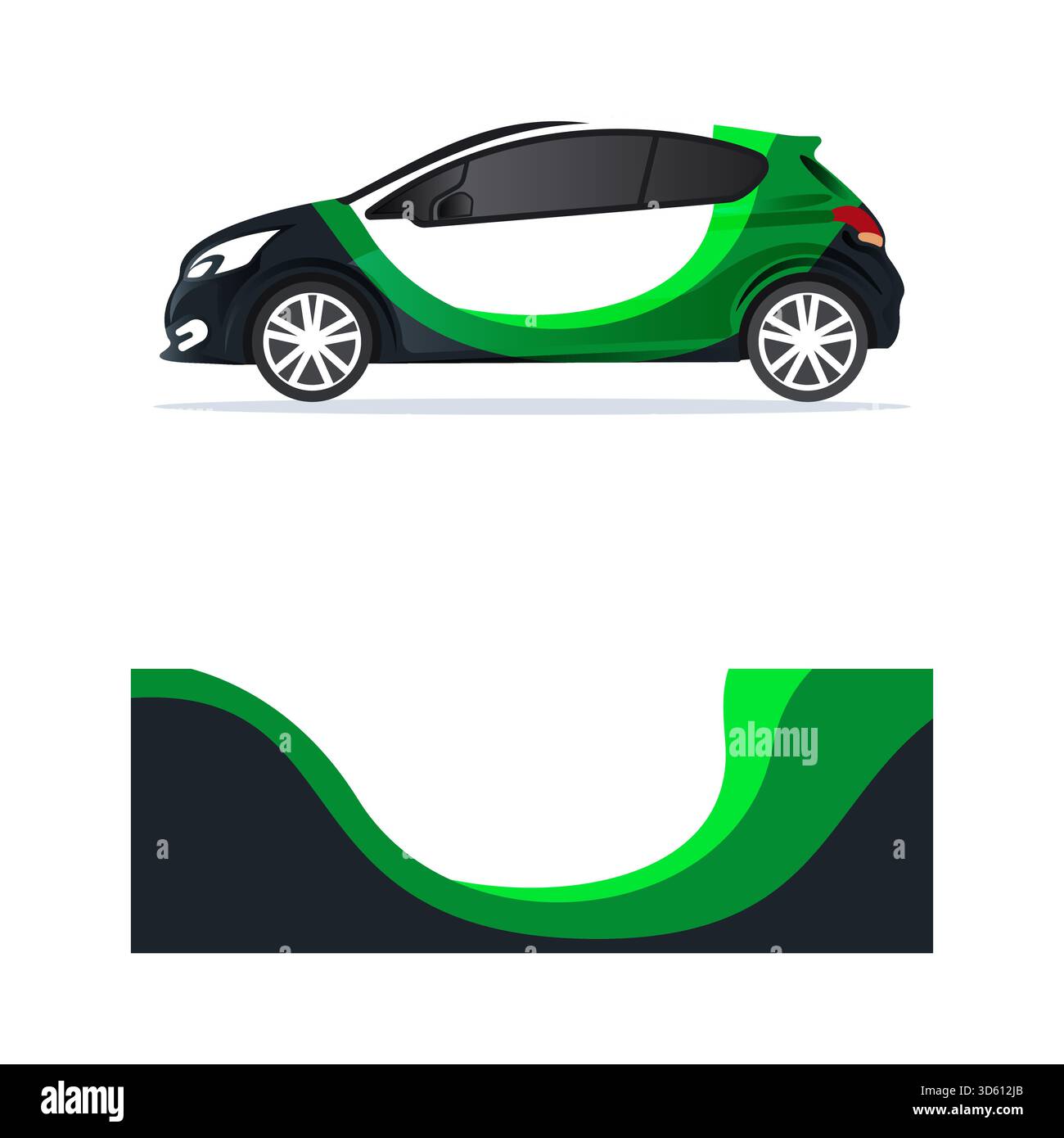 Car wrap stickers with straight lines and shapes in colored designs ...
