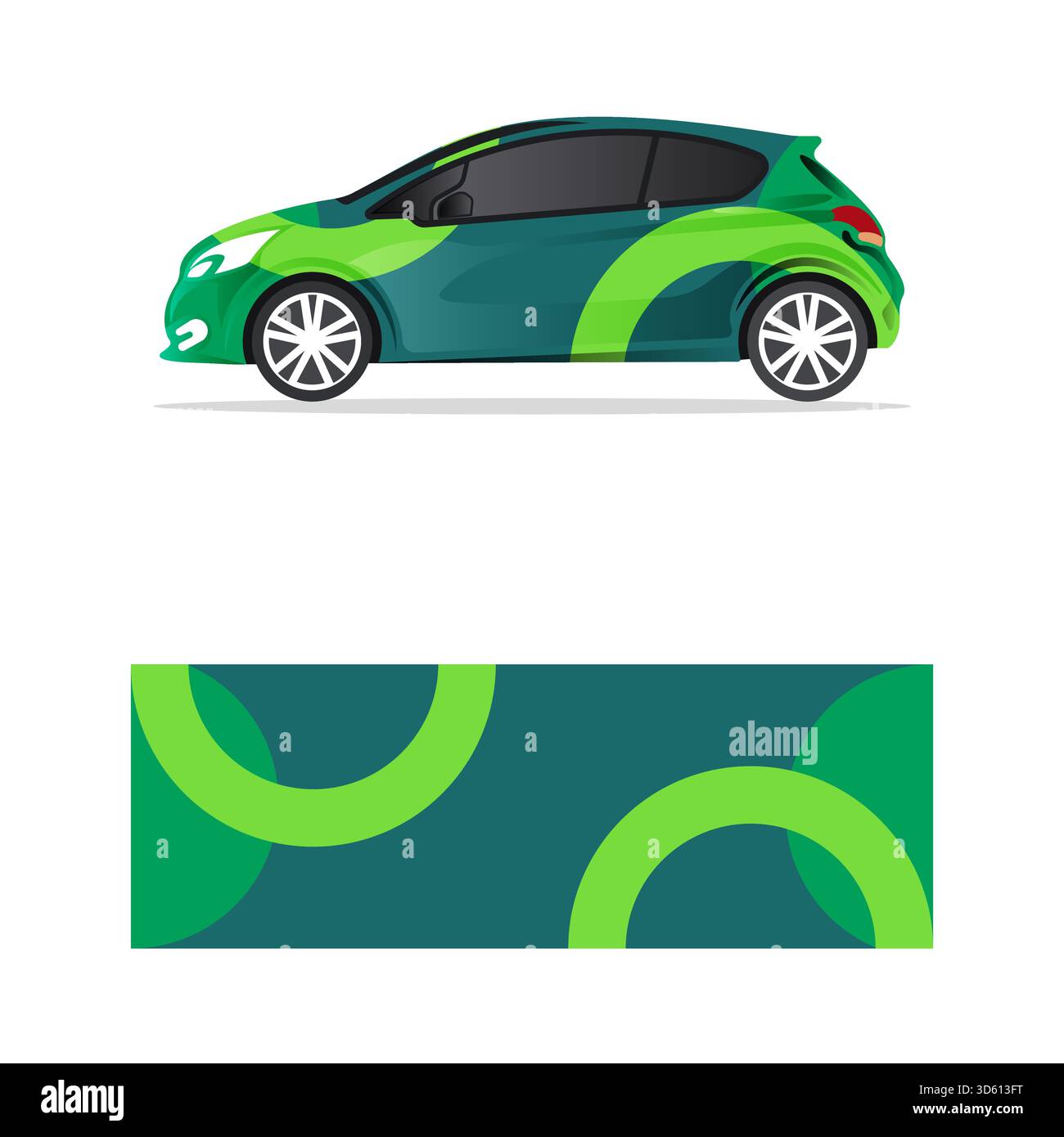 wrapping car decal circle circular design Stock Vector