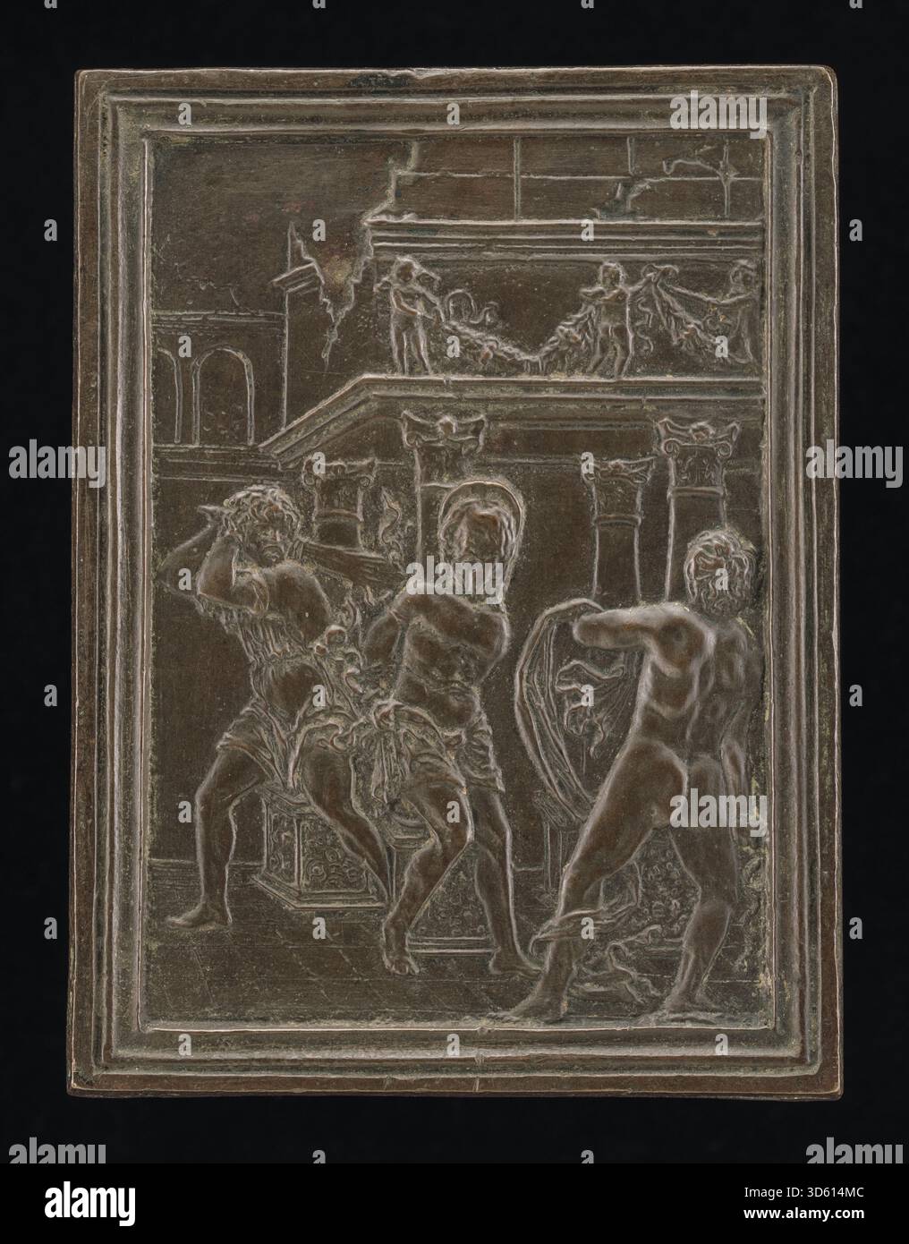 A painting titled The Flagellation from late 15th to early 16th century ...
