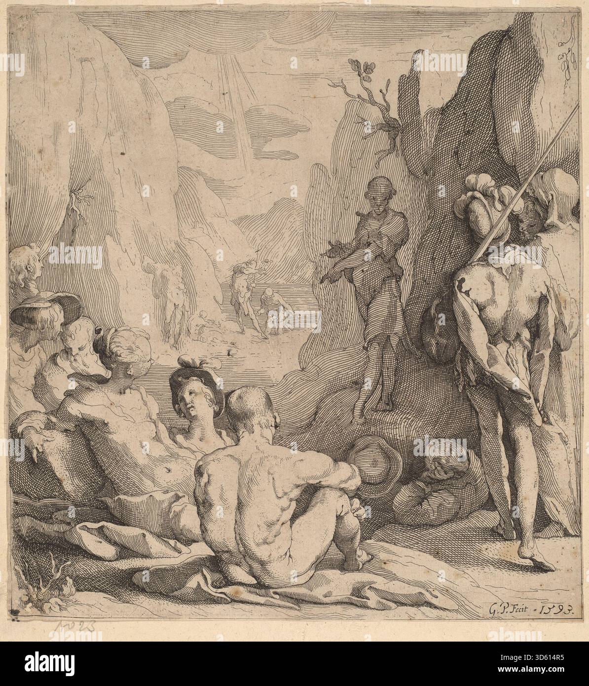 A 1593 painting by Gerrit Pietersz Sweelinck depicting John the Baptist ...