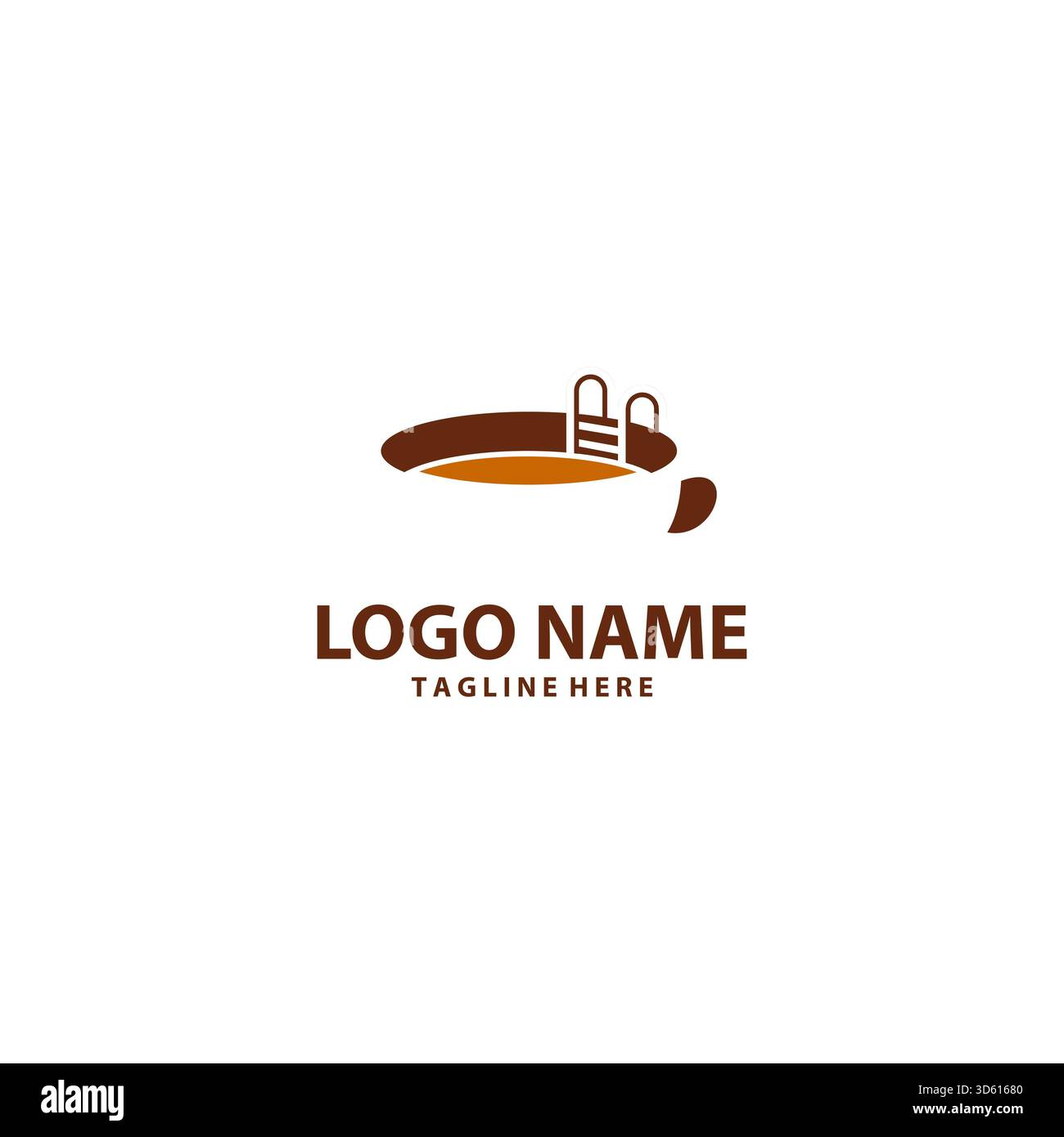 swimming pool coffee logo design vector Stock Vector