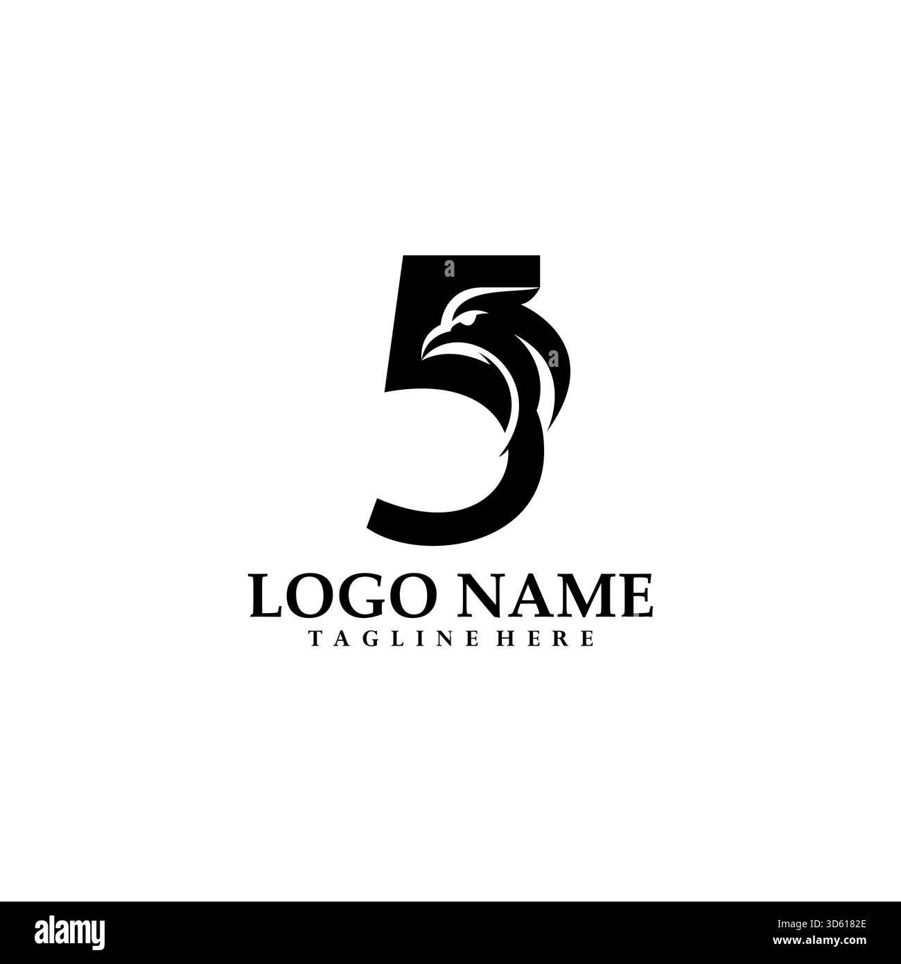 number five eagles logo design vector Stock Vector