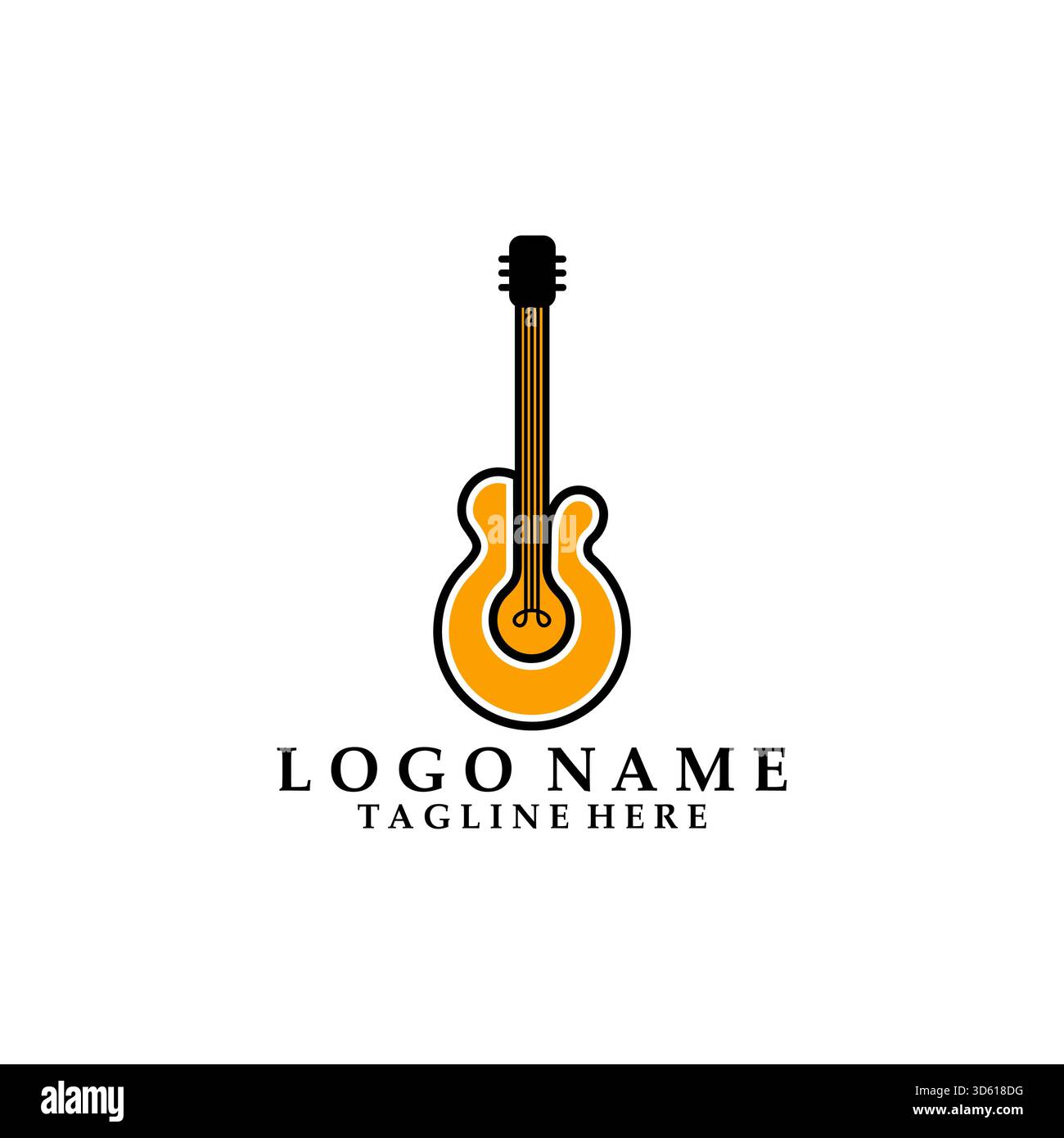 light bulb guitar logo design vector Stock Vector