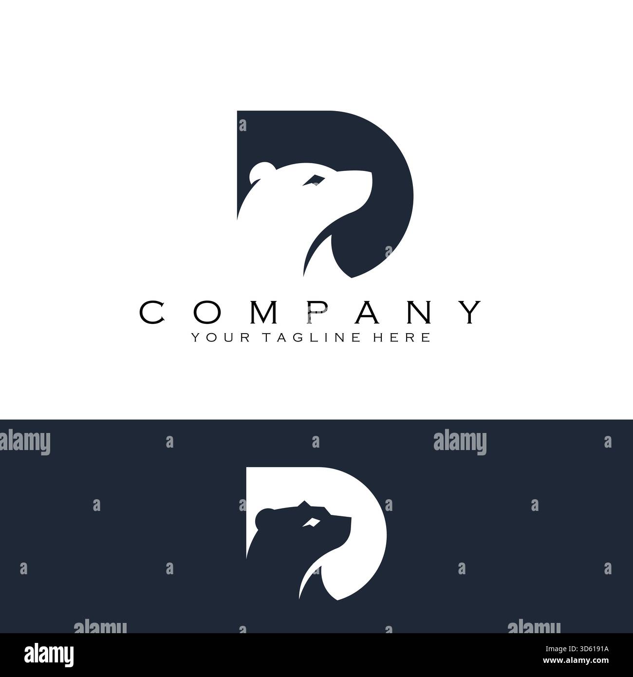 letter D bear logo design vector Stock Vector