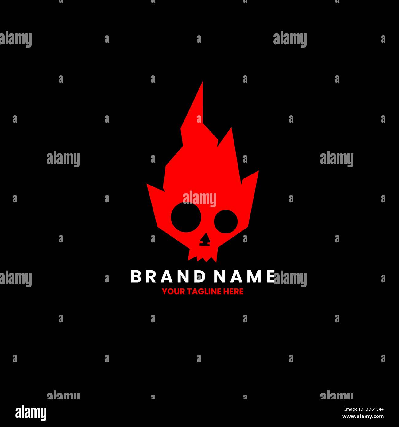 Modern Abstract Skull Flame Logo design vector Stock Vector