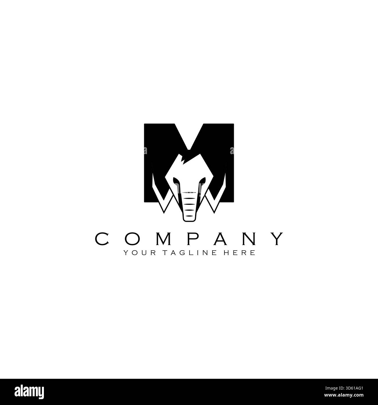 letter M mammoth logo design vector Stock Vector
