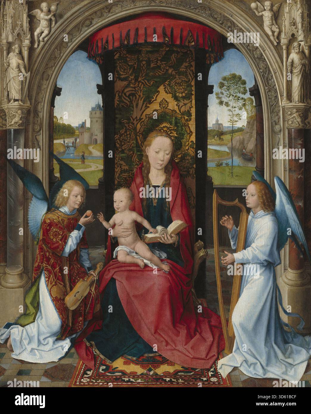 This painting by Hans Memling, created after 1479, depicts the Madonna ...